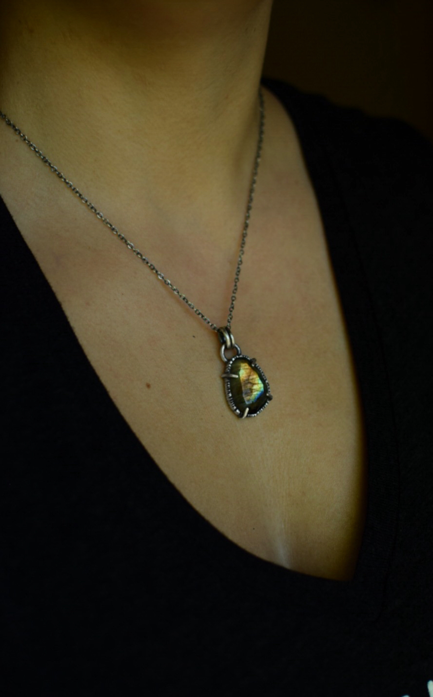 Labradorite Fern Necklace