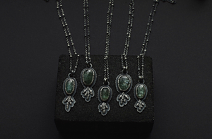 Moss Kyanite Fern Necklace