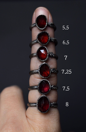 Garnet Fern Ring - Size 7.25