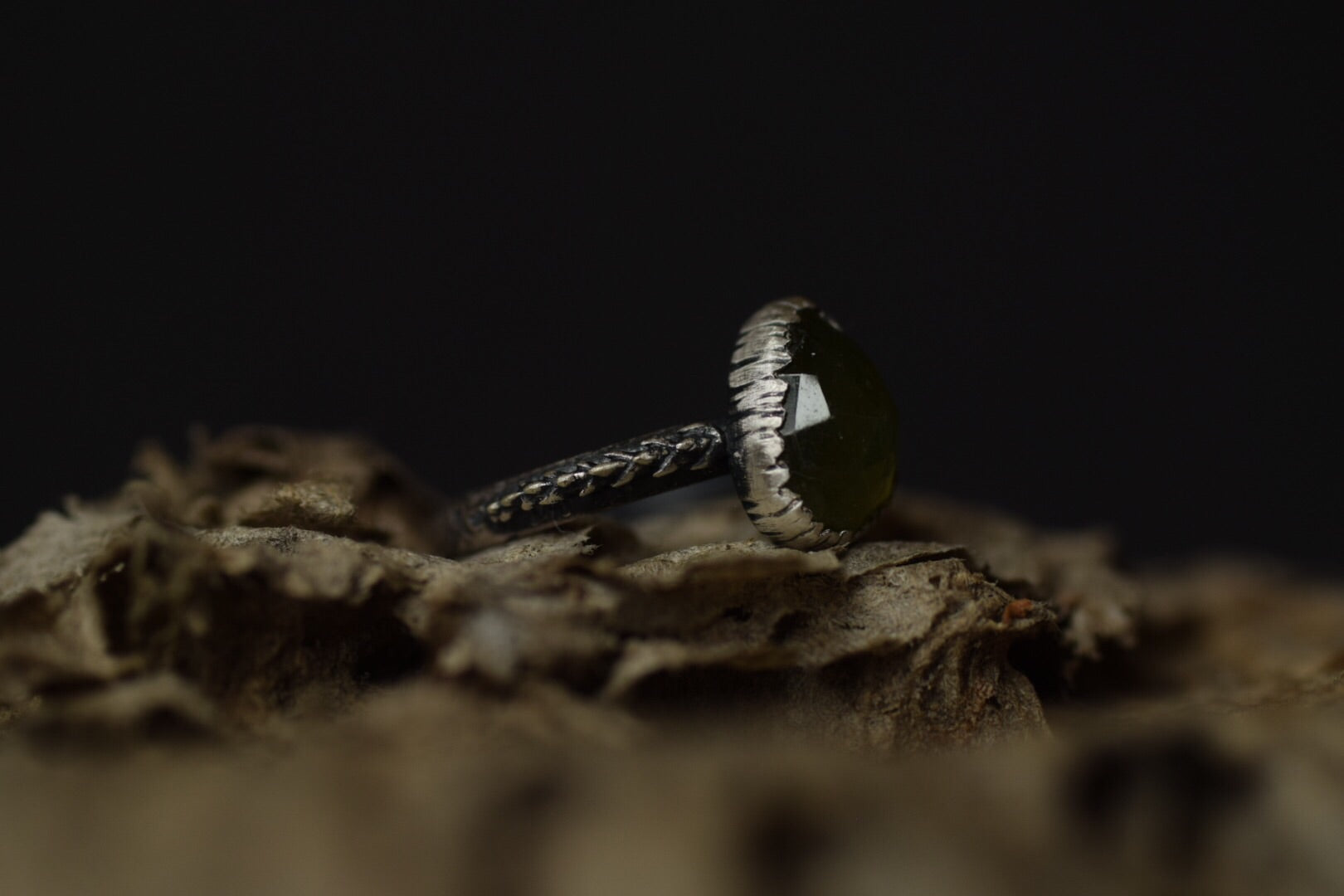 Vesuvianite Fern Ring - Size 6