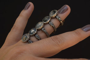 Moss Agate Fern Rings