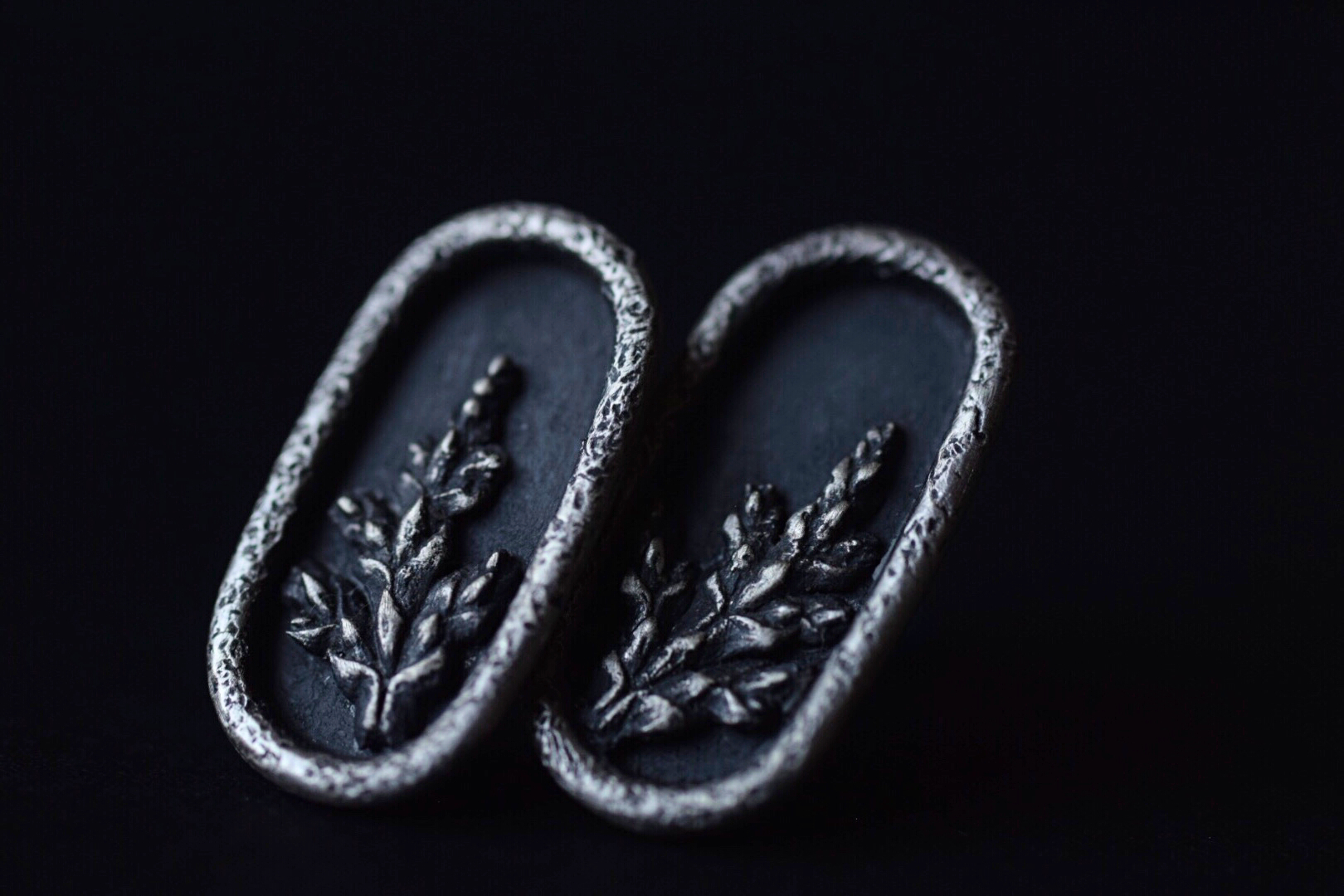 Oval Fern Shadowbox Earrings