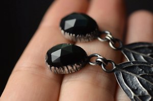 Evergreen Sheen Obsidian Dangles