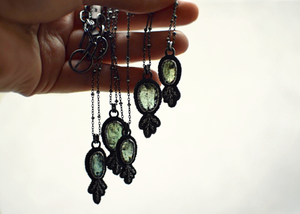 Moss Kyanite Fern Necklace