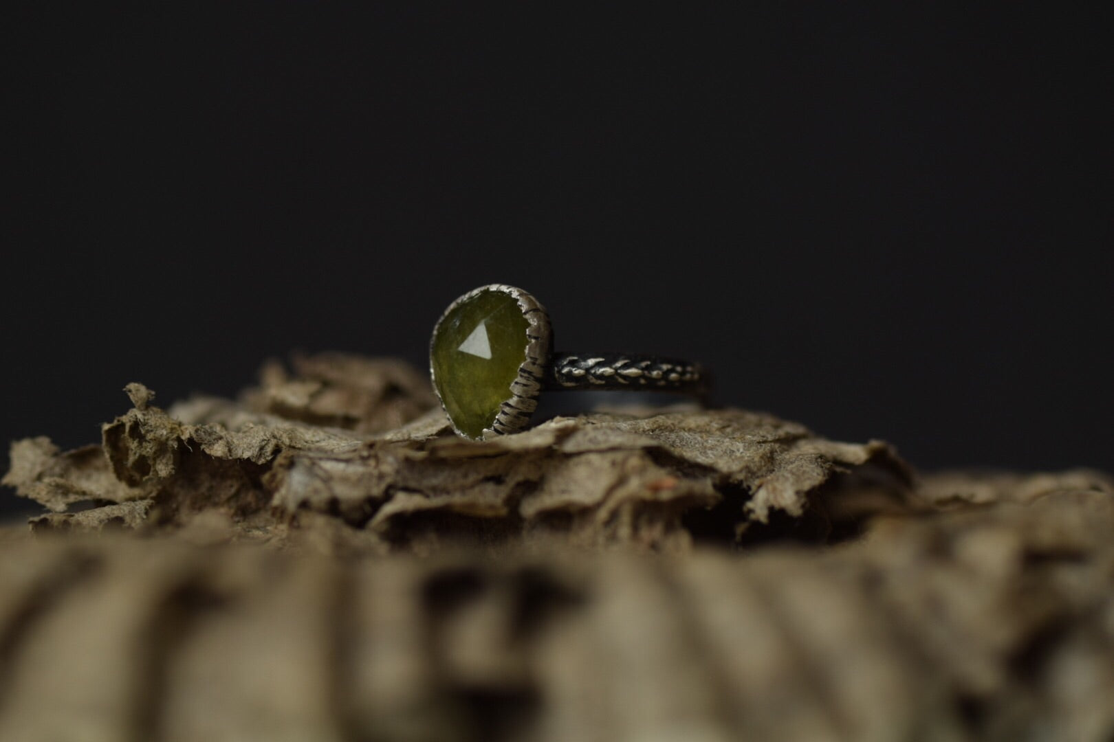 Vesuvianite Fern Ring - Size 6