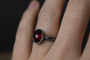 Garnet Fern Ring - Size 5.5