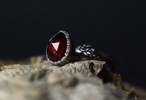 Garnet Fern Ring - Size 7.25