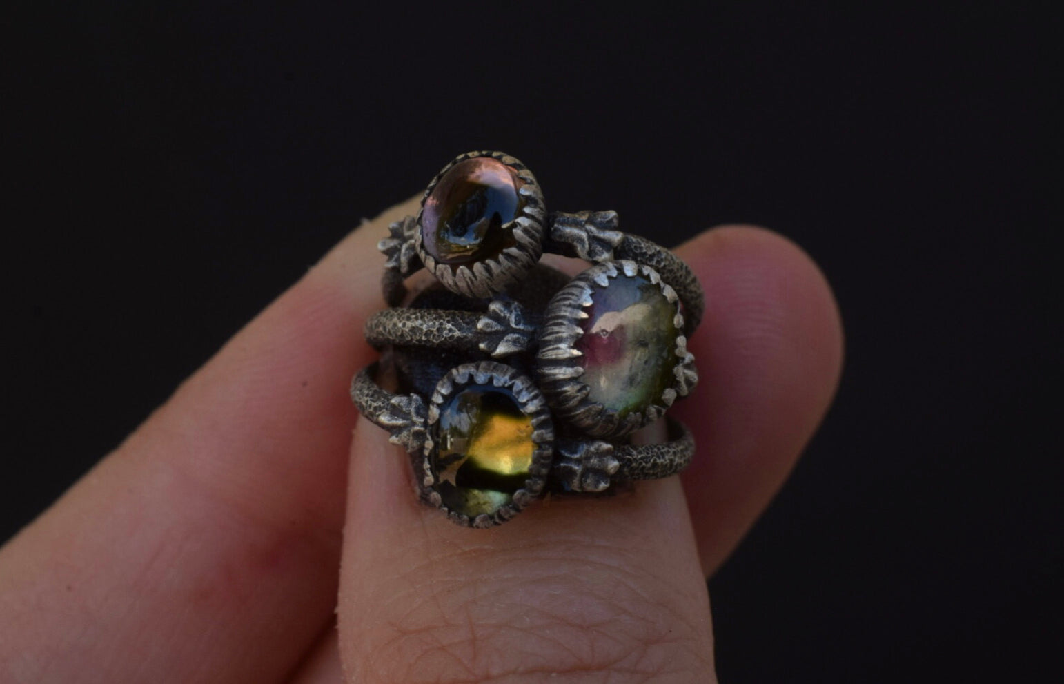 Bicolor Tourmaline & Fern Spines
