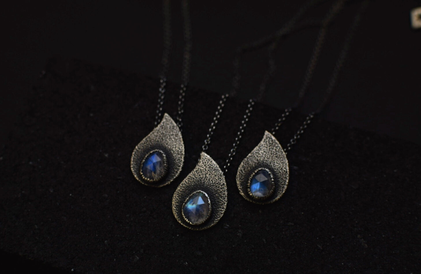 Moonstone Floating Flame Necklaces