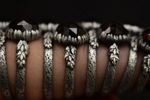Garnet Fern Rings