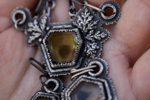 Lemon Phantom Smokey Quartz Fern Necklaces