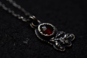 Hessonite Garnet Fern Necklace