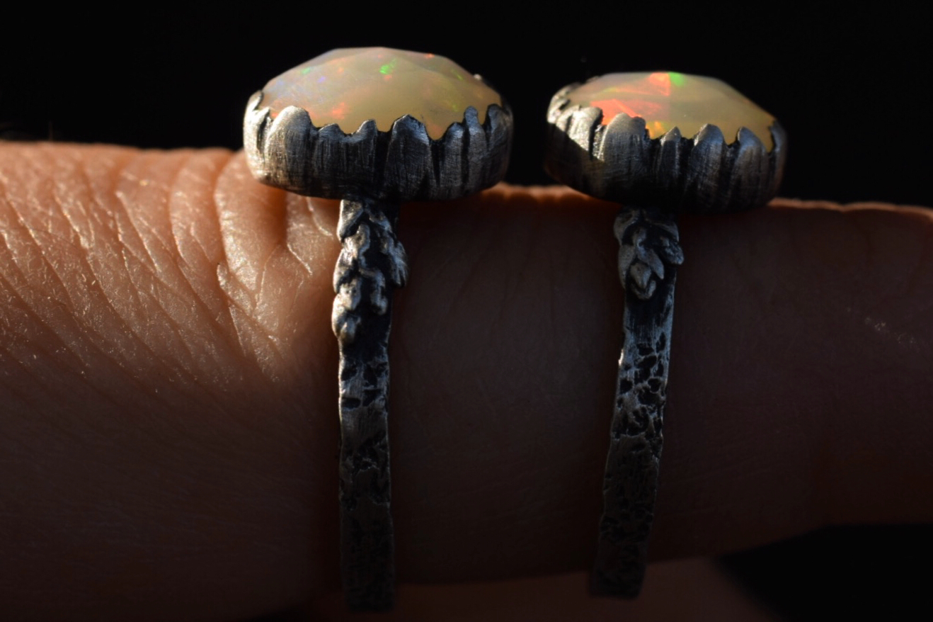Opal Fern Rings