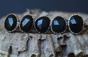 Rainbow Obsidian Fern Rings