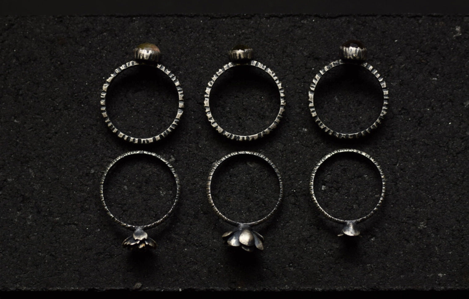 Tourmaline & Succulent Ring Duos