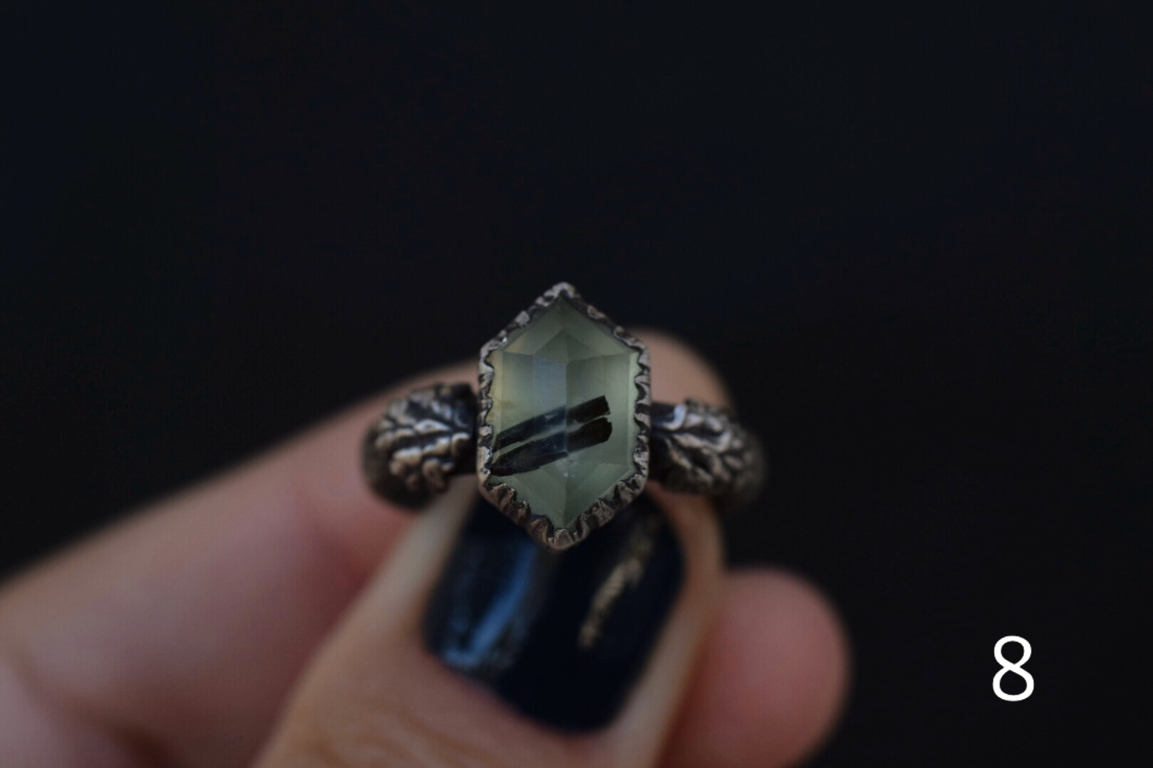Rutile Prehnite Hex Fern Rings