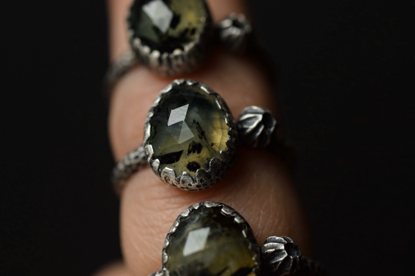 Rutilated Prehnite Barnacle Rings