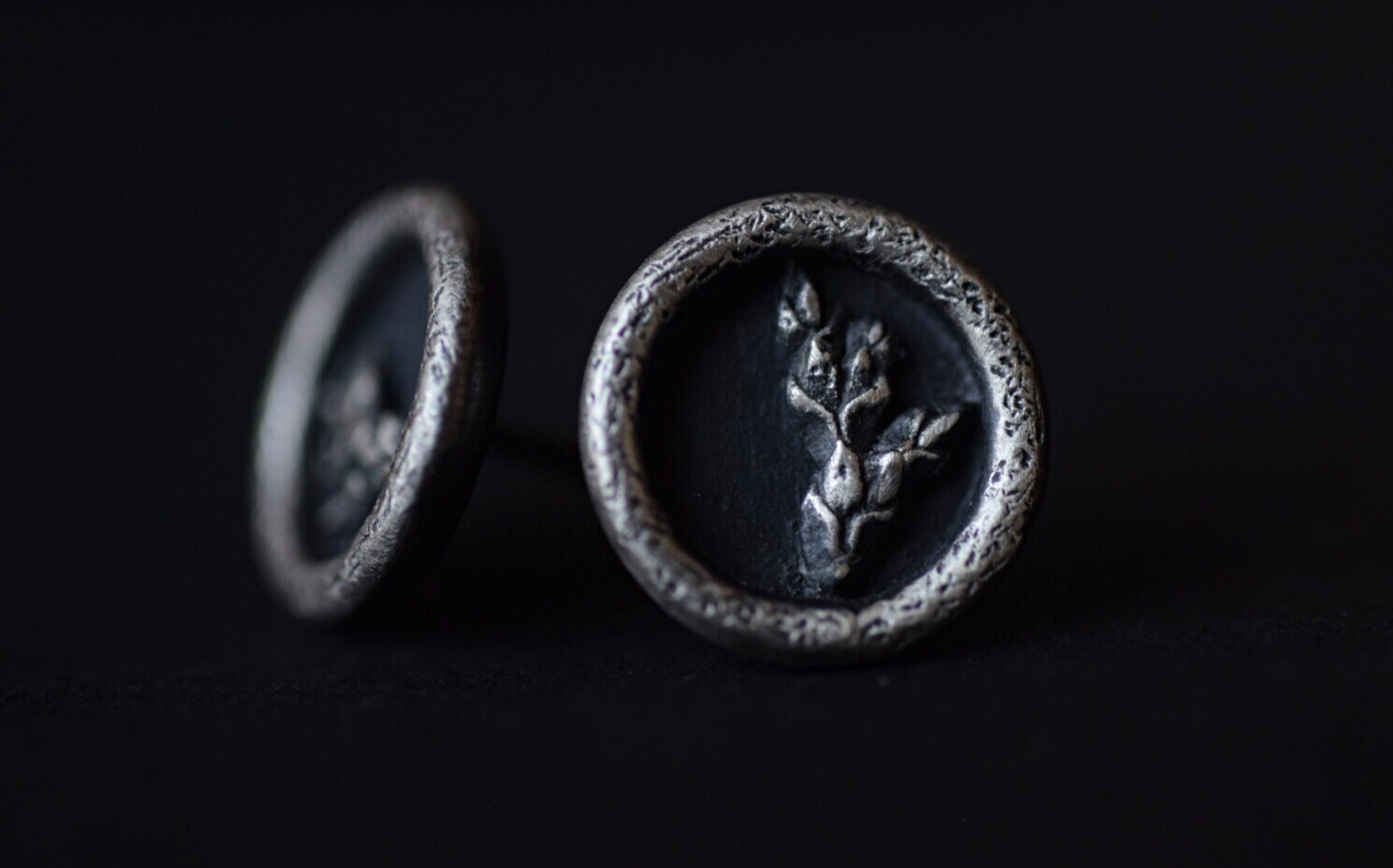 Round Fern Shadowbox Earrings
