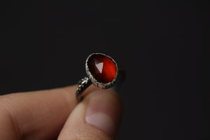 Hessonite Garnet Fern Ring - Size 5