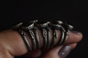 Moss Aquamarine Fern Rings
