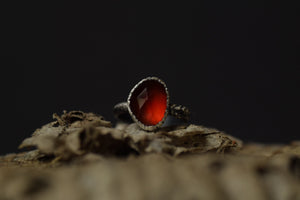 Hessonite Garnet Fern Ring - Size 5