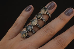 Moss Agate Fern Rings