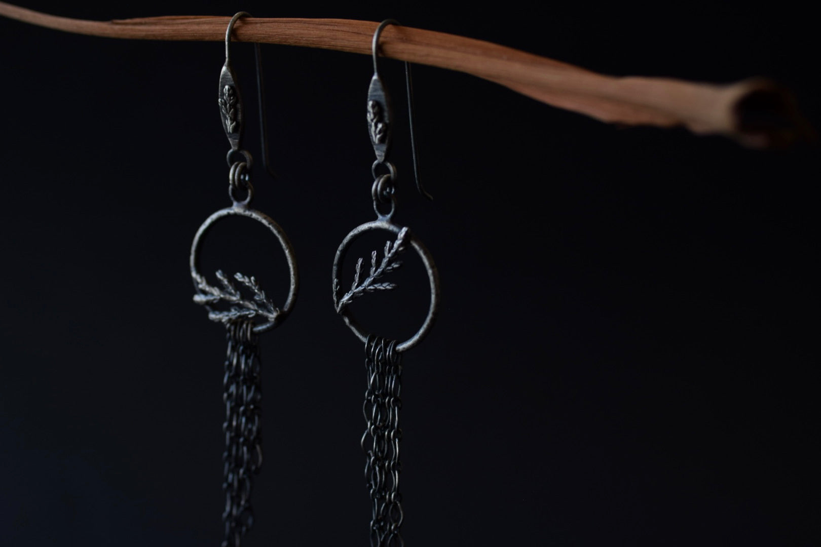 Hollow Fern Drop Dangles