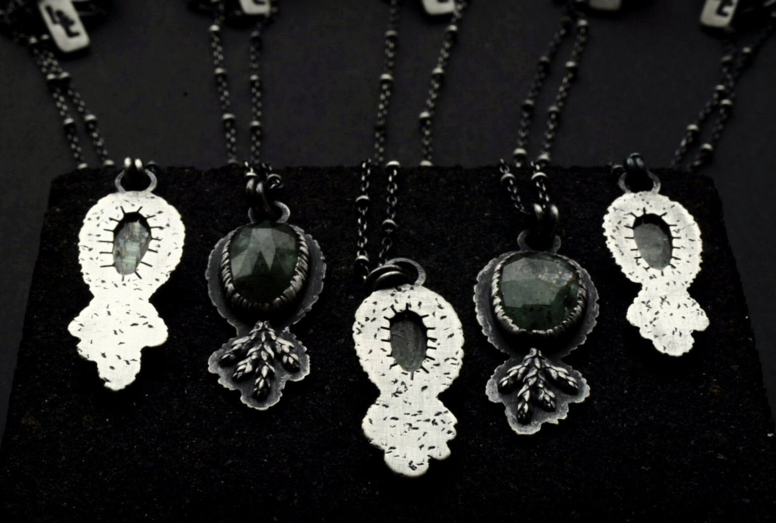 Moss Kyanite Fern Necklace