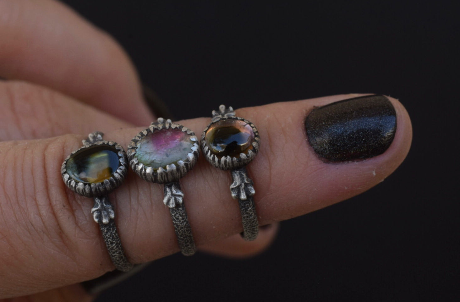 Bicolor Tourmaline & Fern Spines
