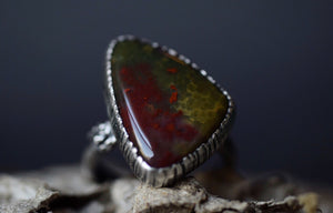 Bloodstone Fern Ring - Size 7