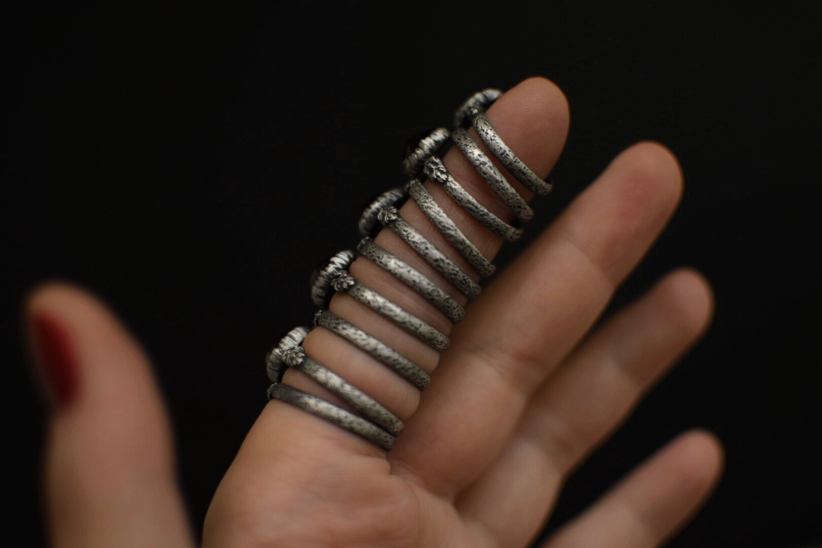 Garnet Fern Rings
