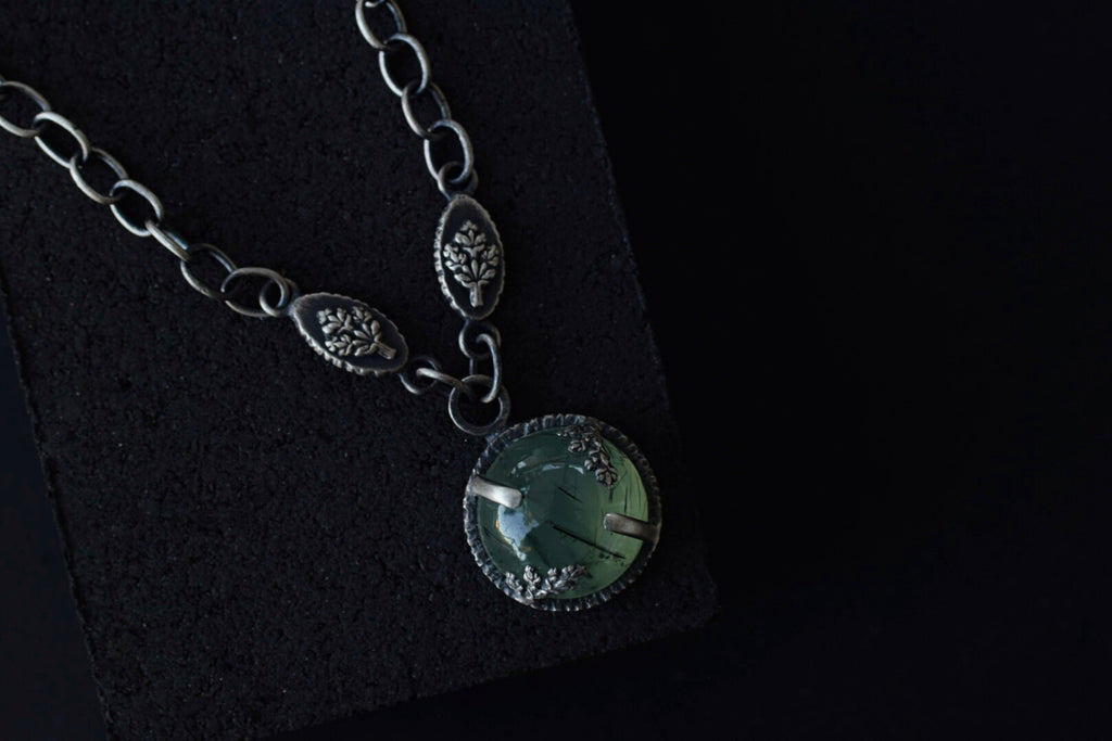 Prehnite Orb Necklace
