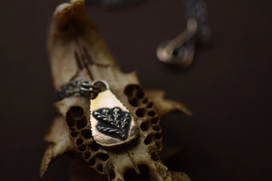 Bronze and Sterling Fern Spray Necklace