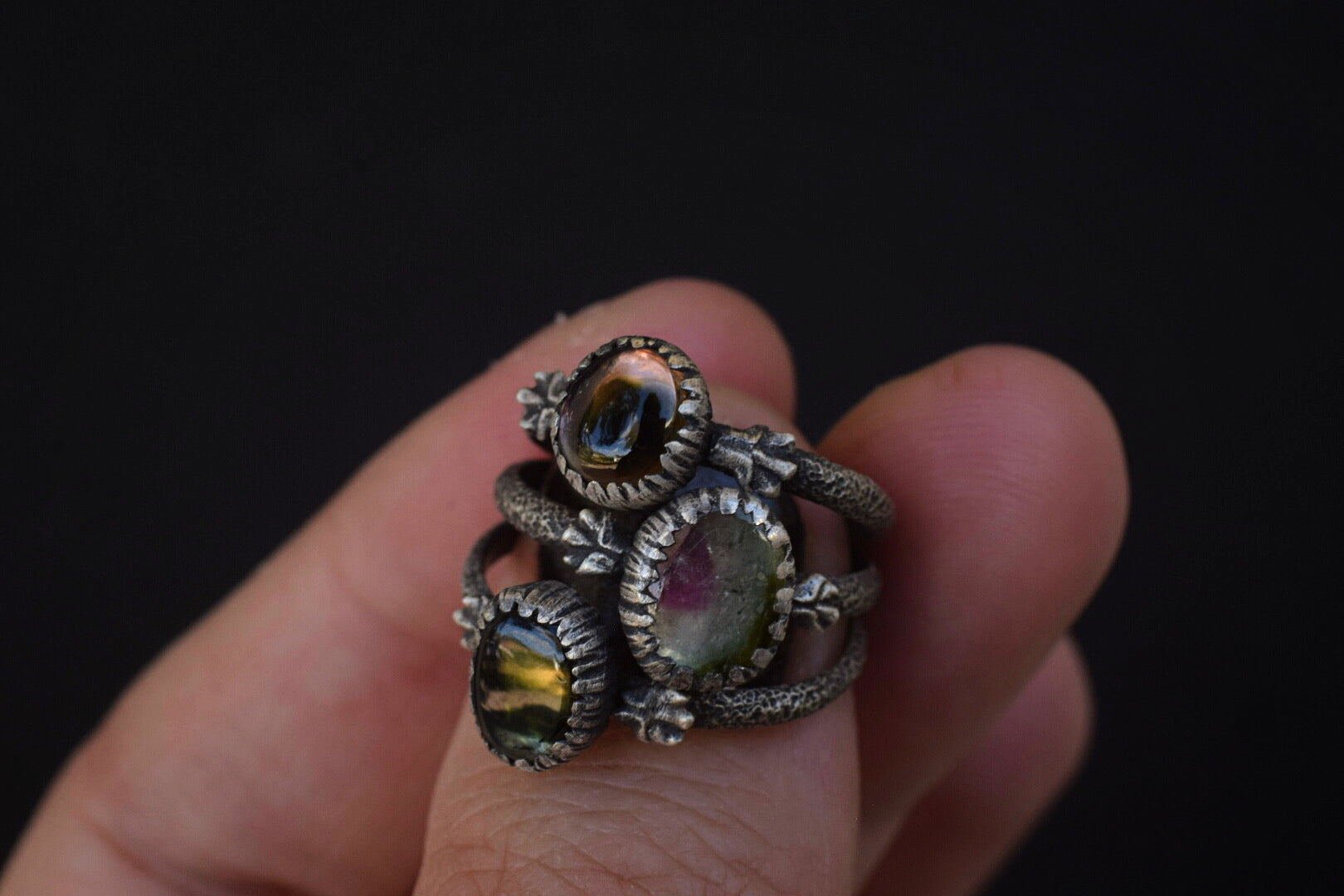 Bicolor Tourmaline & Fern Spines