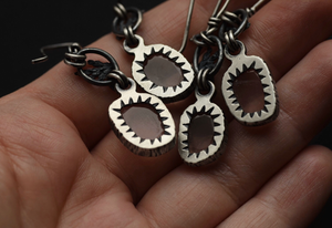 Rose Quartz and Fern Dangles