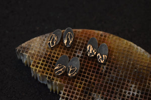 Bronze & Sterling Leaf Studs