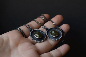 Vesuvianite & Bark Necklace