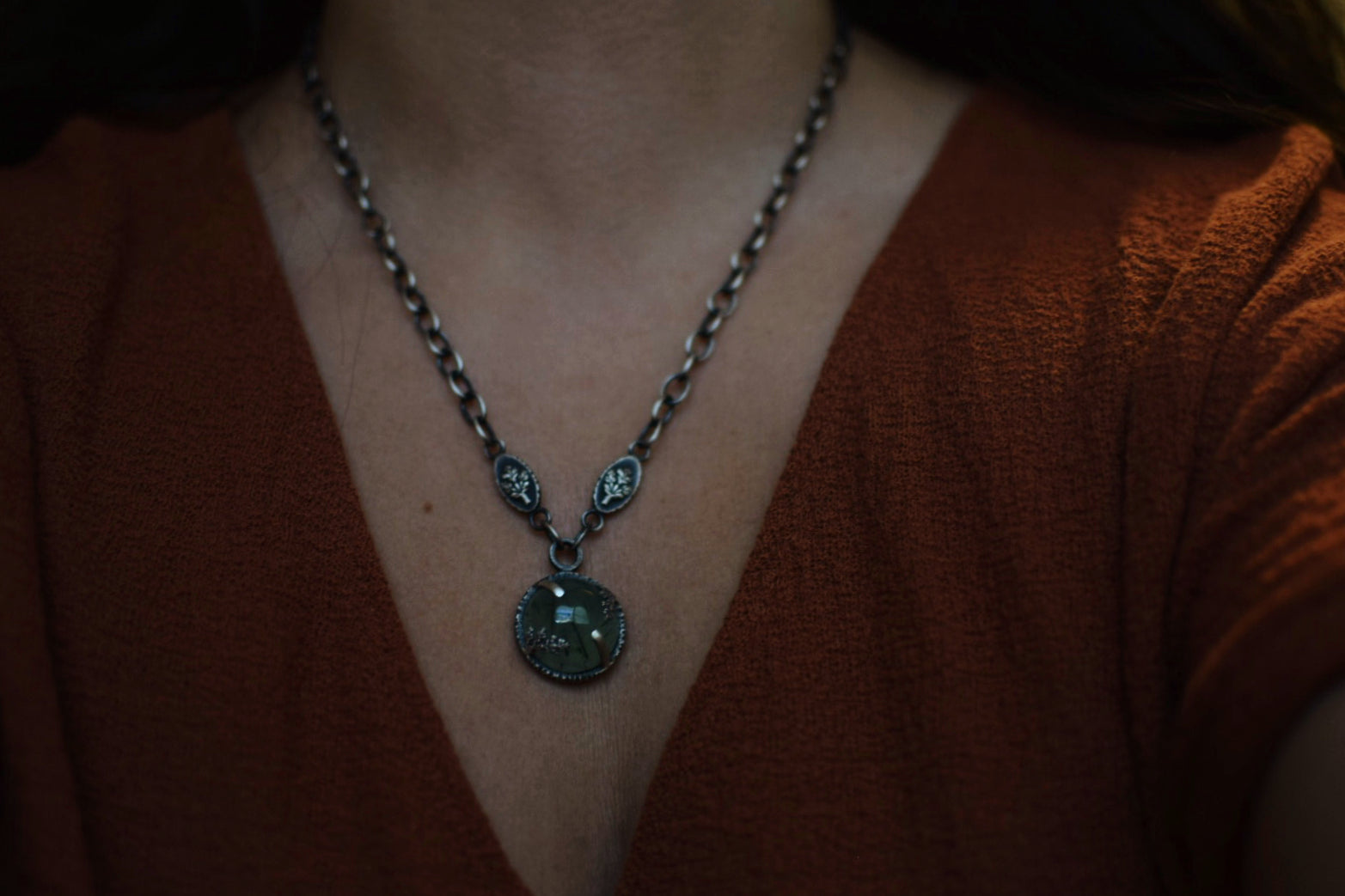 Prehnite Orb Necklace