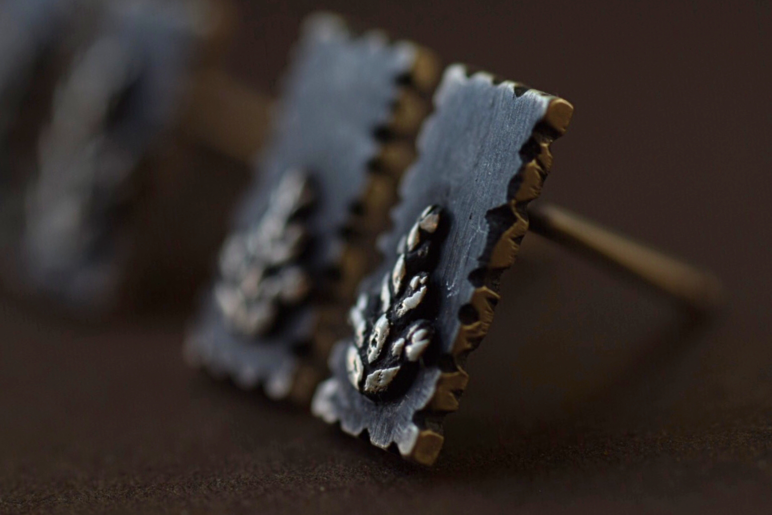 Fern Sprig Bar Studs