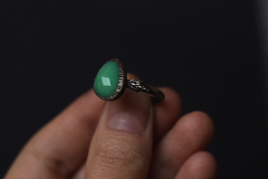 Chrysoprase Fern Ring - Size 8