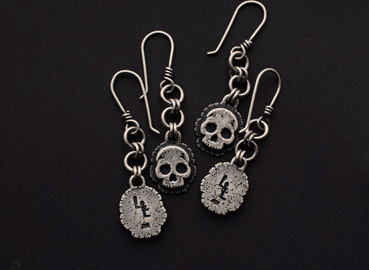 Marigold Skull Dangles