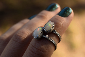 Opal Fern Rings