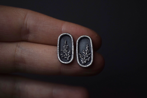 Oval Fern Shadowbox Earrings