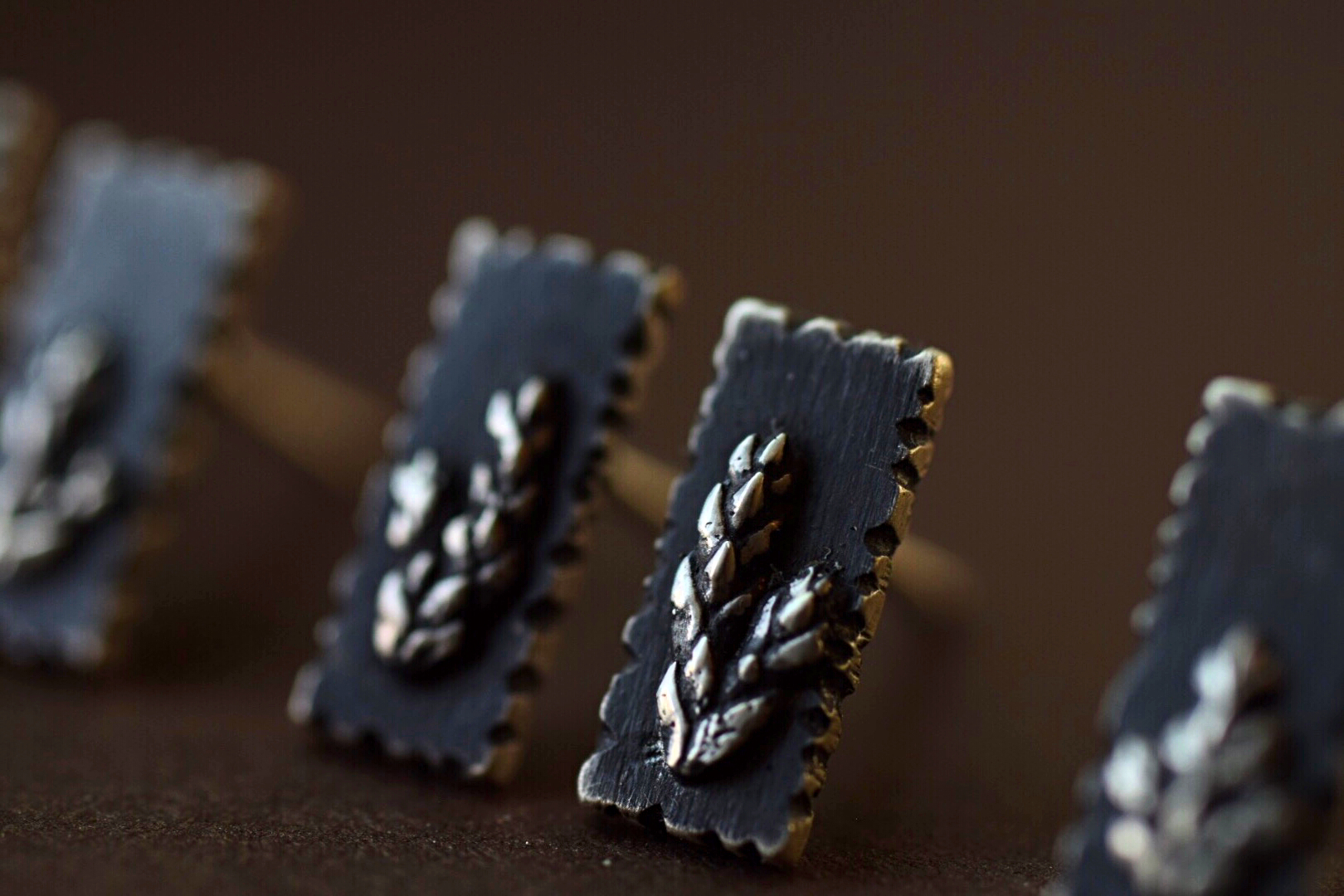 Fern Sprig Bar Studs