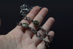 Handmade Chain with Vesuvianite & Fern Accents