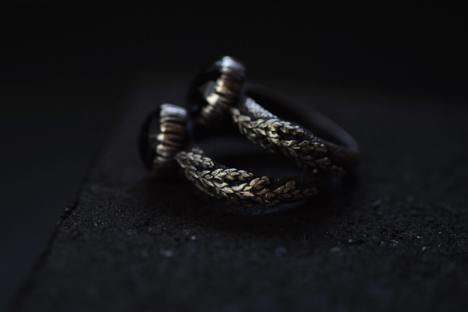 Moss Aquamarine Fern Rings