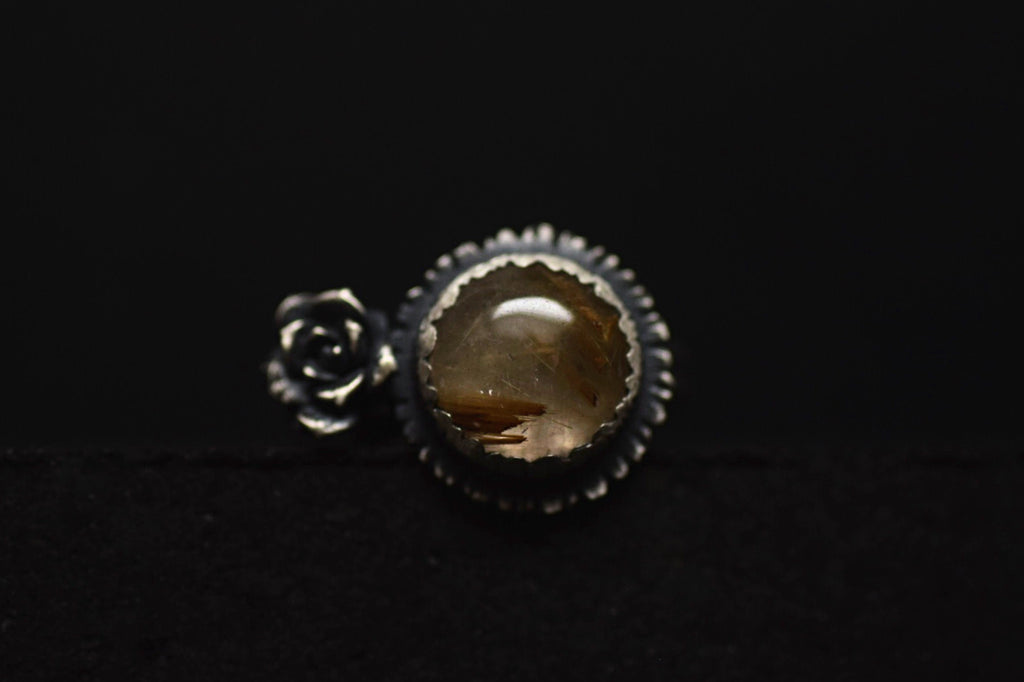 Golden Rutile Succulent Ring - 7-7.25