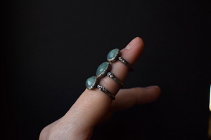 Grandidierite Fern Rings - Size 7