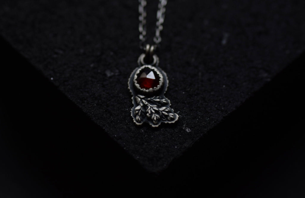 Hessonite Garnet Fern Necklace