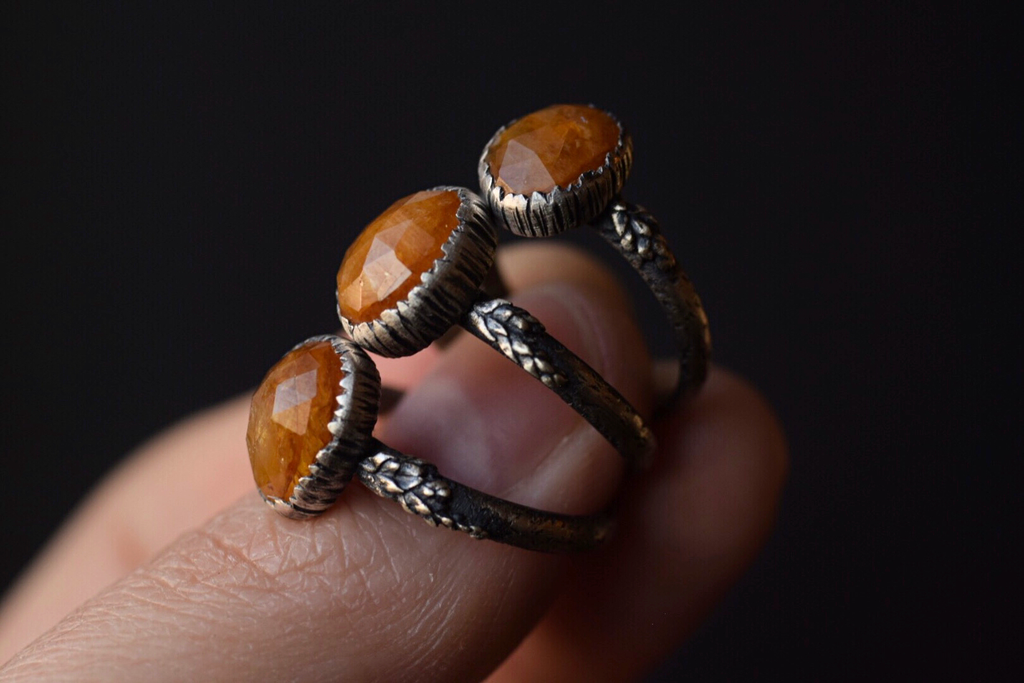 Yellow Sapphire Fern Rings - Sizes 5